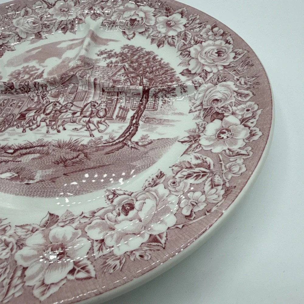 Shenango China Roselyn Castle Grill Plate Pink 10 3/8
